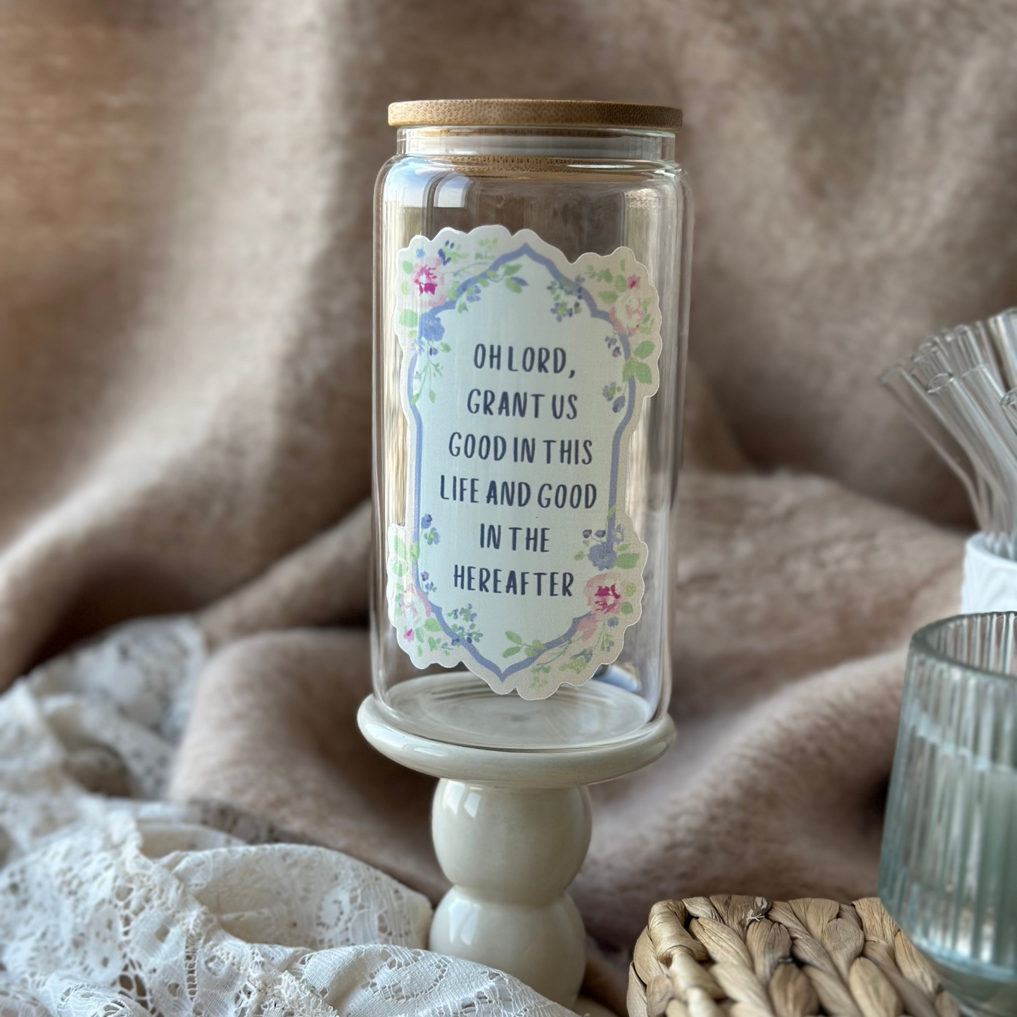 Oh Lord Grant Us Good - Glass cup