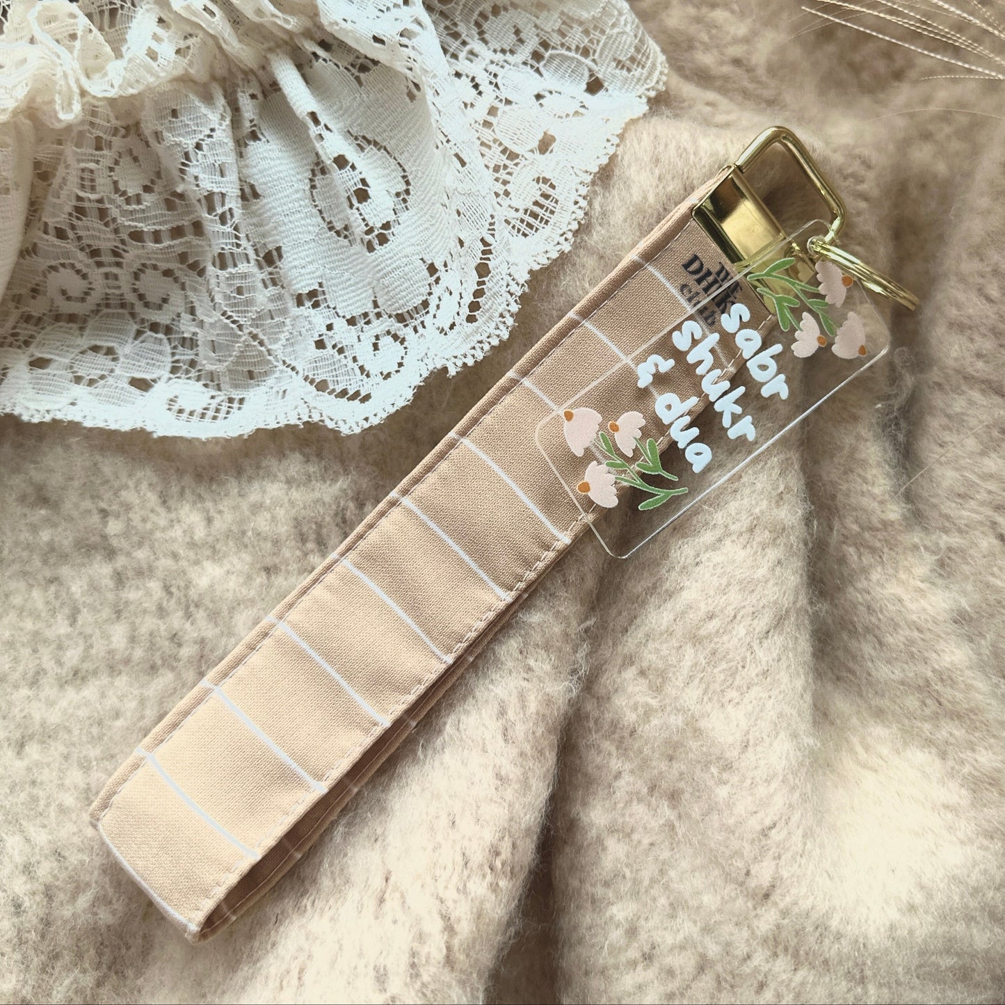 Coffee Stripe Wrist Lanyard | Eid Gifts