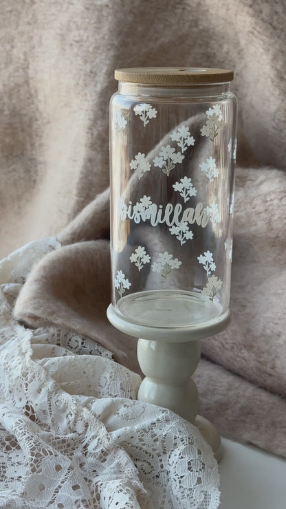 Bismillah Floral - Glass cup